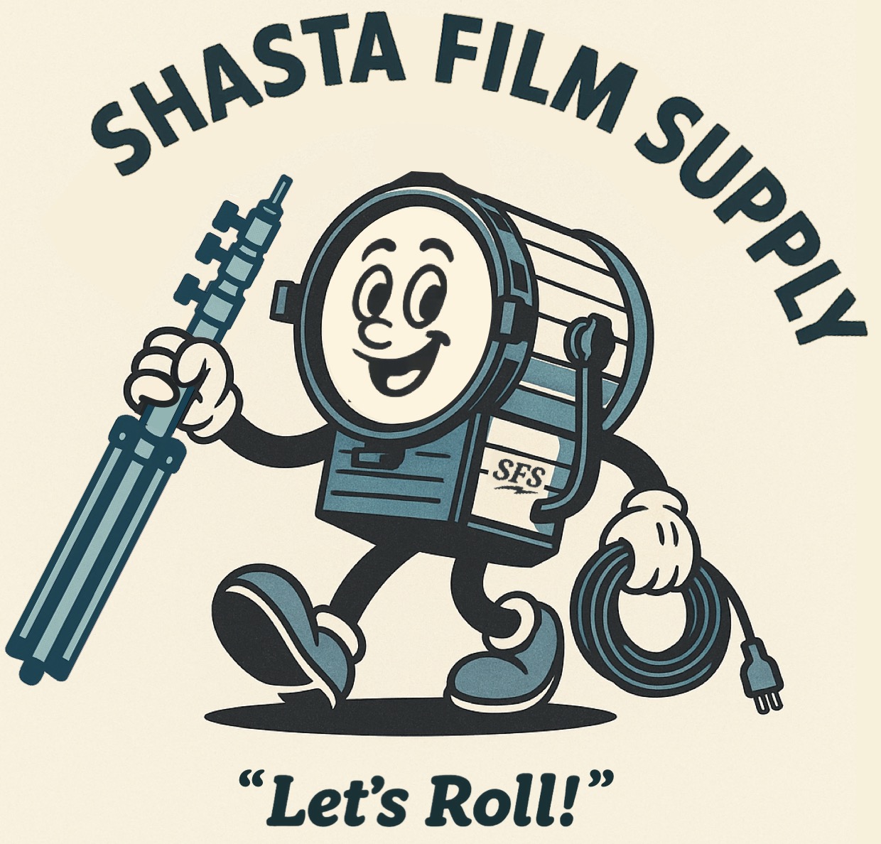 Shasta Film Supply Mascot - Let's Roll!
